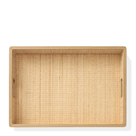 Colette Cane Wood Rim Tray by AERIN at Fig Linens and Home - View 2