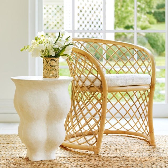 Corvo Side Table in Fresco White by AERIN | Petite Organic-Form Table at Fig Linens and Home 2