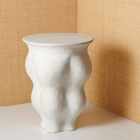 Corvo Side Table in Fresco White by AERIN | Petite Organic-Form Table at Fig Linens and Home 4