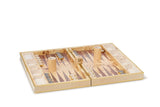 AERIN Croc Leather Fawn Backgammon Set | Luxury Games at Fig Linens and Home 3