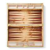 AERIN Croc Leather Fawn Backgammon Set | Luxury Games at Fig Linens and Home 8