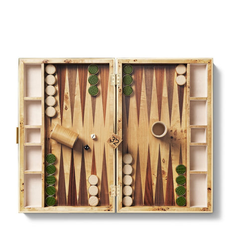 Croc Leather Backgammon Set w/Dice in Verde by AERIN at Fig Linens and Home 3