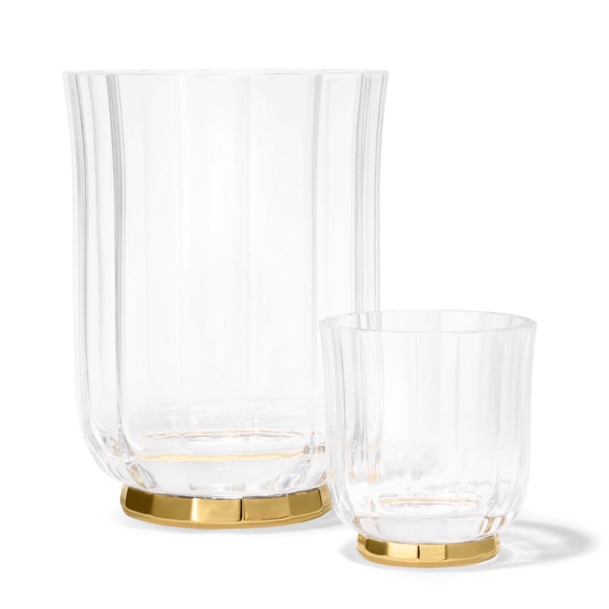 Delmara Crystal Hurricane by AERIN at Fig Linens and Home - shown with Two Sizes