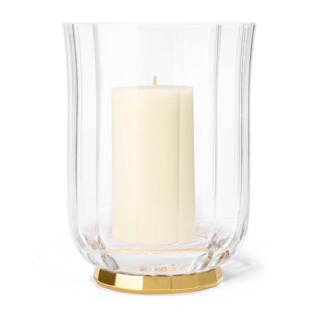 Delmara Crystal Hurricane by AERIN at Fig Linens and Home - Shown with Candle