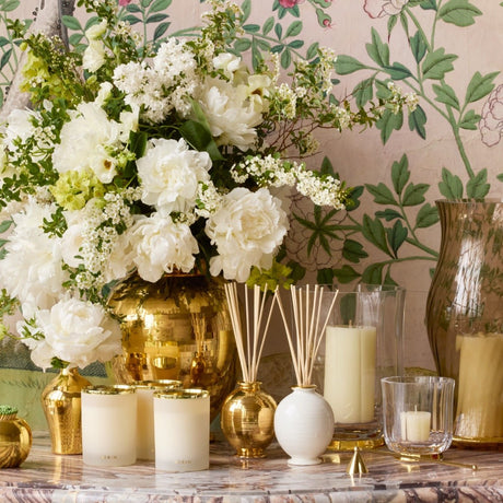 Delmara Hurricane Crystal Votive Holder by AERIN at Fig Linens and Home - View 9