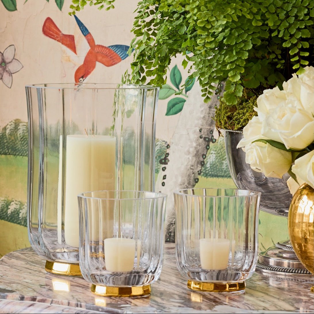 Delmara Hurricane Crystal Votive Holder by AERIN at Fig Linens and Home - Lifestyle 2