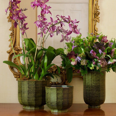 Delmara Large Vase in Cedar by AERIN - Lifestyle Photo with Large Vase shown on Far Right