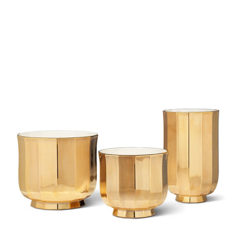 Delmara Large Vase in Gold by AERIN - Shown in Grouping of all Gold Delmara