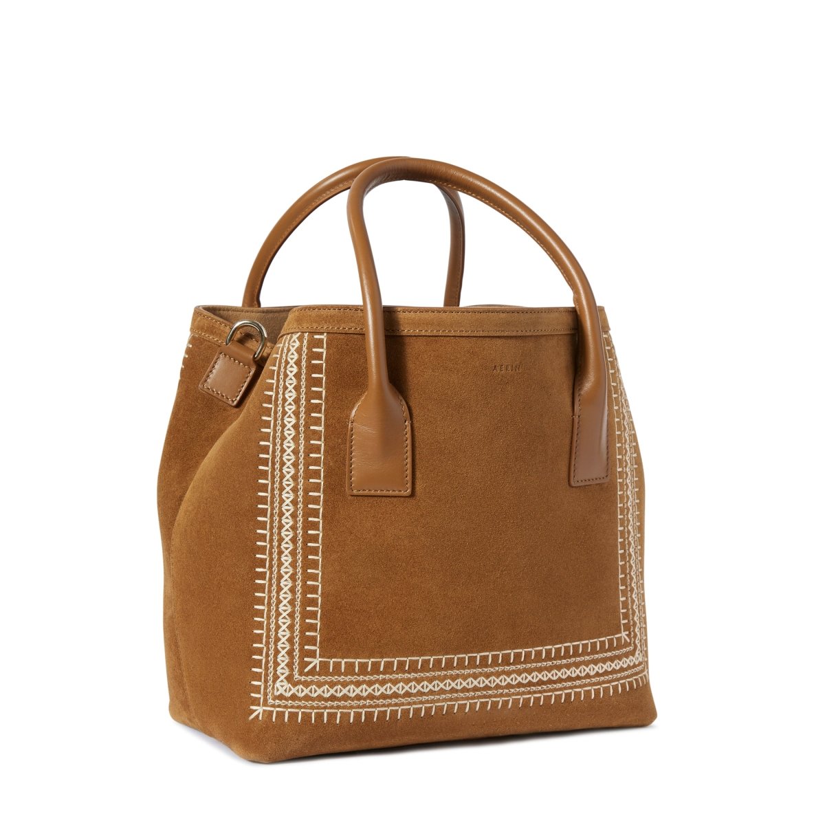 Embroidered Suede Nano Weekender by AERIN at Fig Linens and Home 2