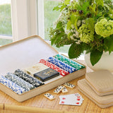 Enzo Travel Poker Set by AERIN at Fig Linens and Home - Lifestyle Image with other games