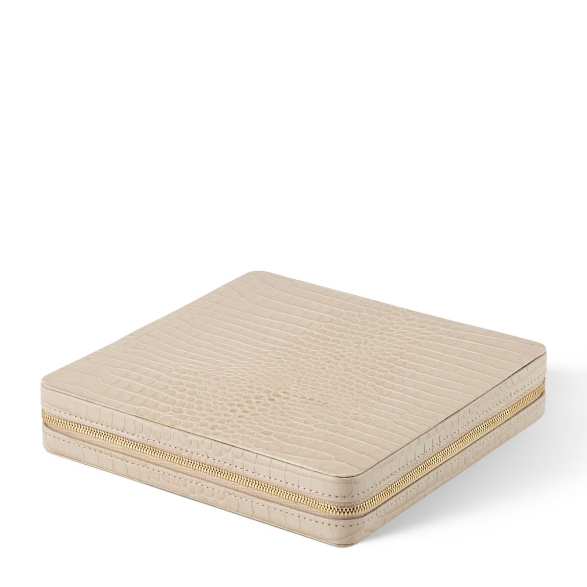 Enzo Travel Tic Tac Toe Set in Fawn by AERIN at Fig Linens and Home - Closed Case with Zipper