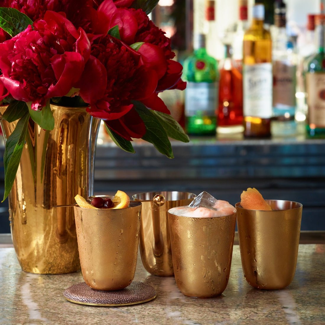 Fausto Julep Cups Set of 4 by AERIN - Lifestyle Photo 2 at Fig Linens and Home