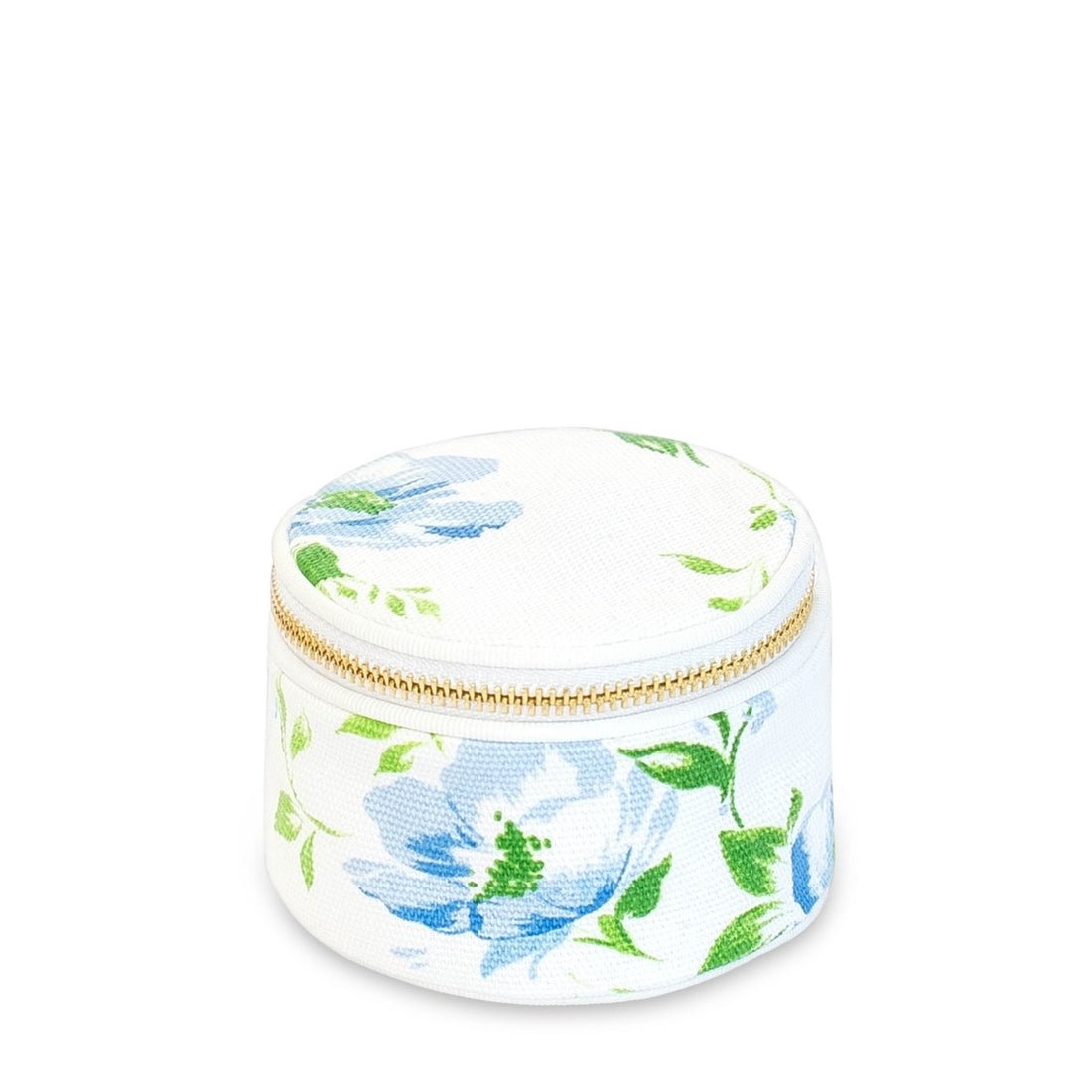 Fleurs du Vent Mini Round Jewelry Case by D Porthault pour AERIN - Front View 1