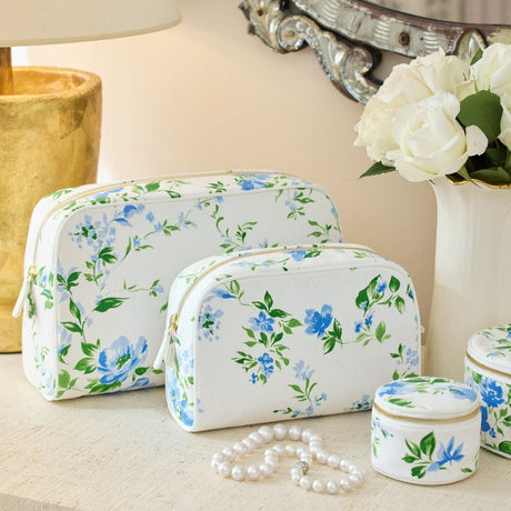 Fleurs du Vent Small Beauty Bag by D Porthault pour AERIN at Fig Linens and Home - Lifestyle 2