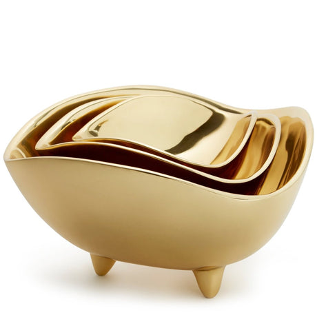 Footed Deco Small Serving Bowl AERIN at Fig Linens and Home - Nested