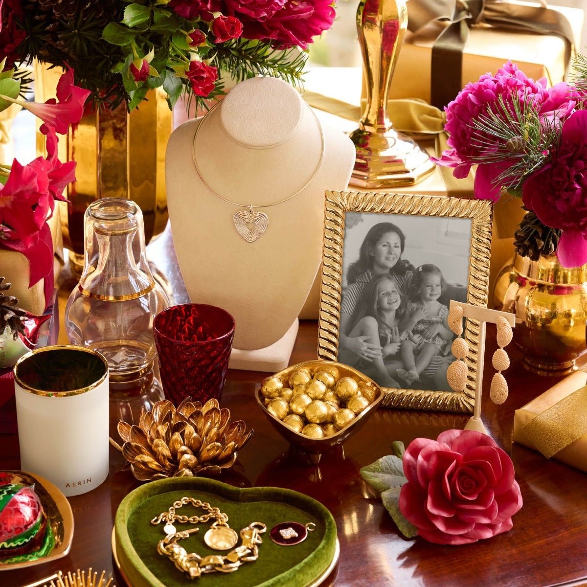 Footed Deco Small Serving Bowl AERIN at Fig Linens and Home - Lifestyle 2