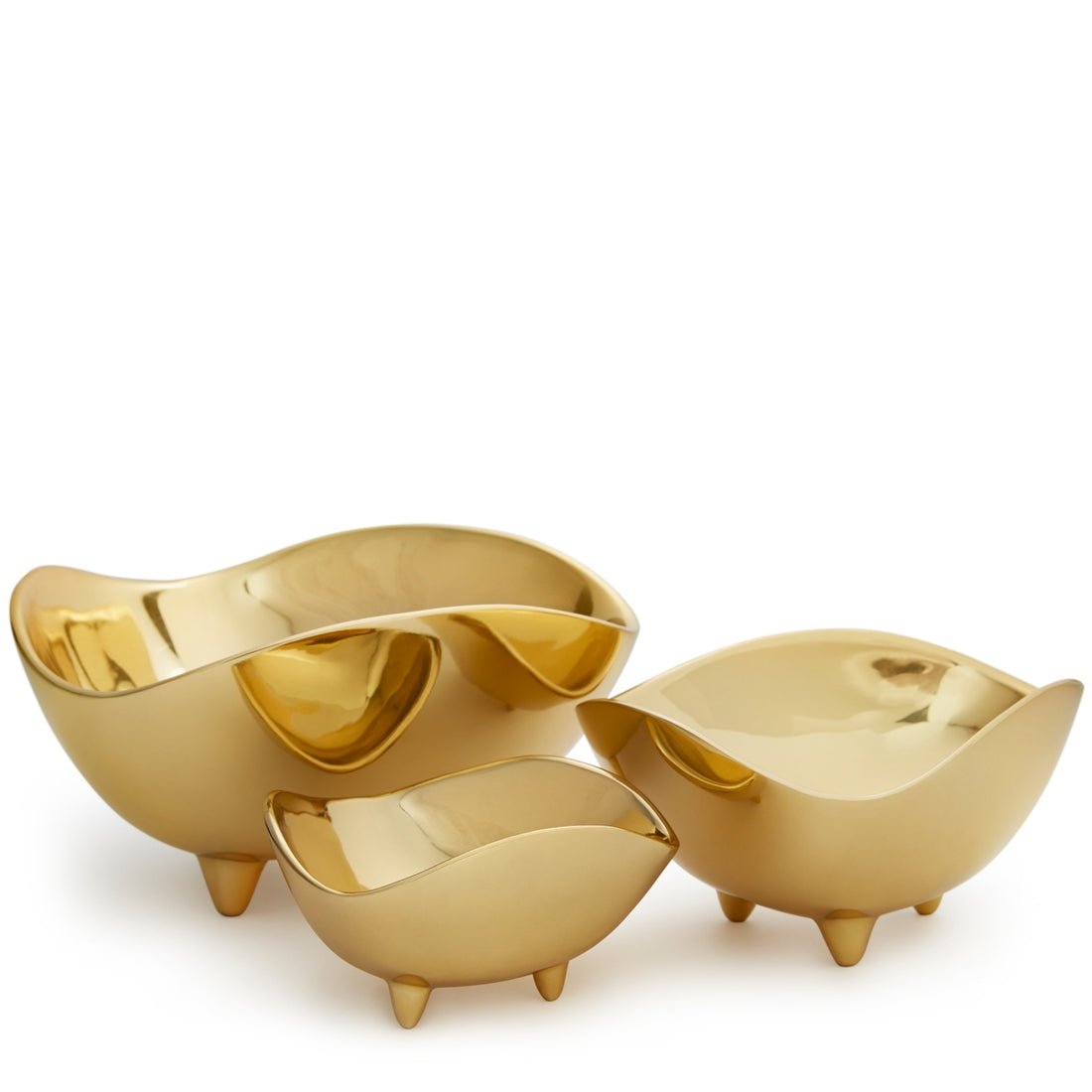 Footed Deco Small Serving Bowl AERIN - Shown with Trio of Bowls