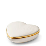AERIN Heart Box in Cream with Gold | Petite Trinket Box in Heart Shape at Fig Linens and Home 3