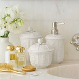 Elegant bath detail from the AERIN Josepha collection at Fig Linens and Home