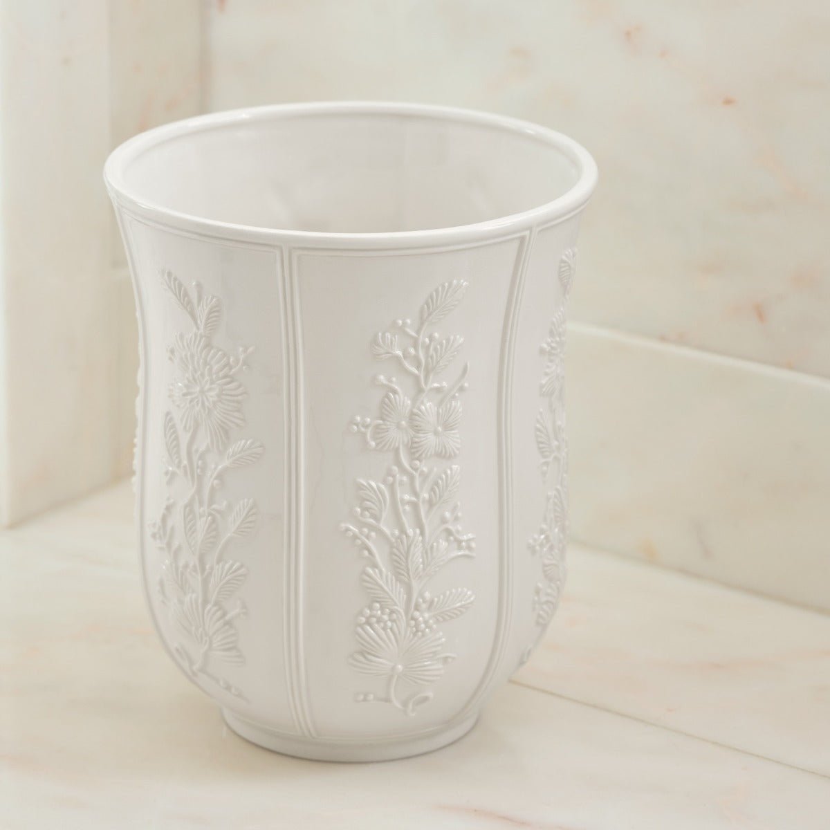 Josepha Wastebasket by AERIN - Bathroom Accessories at Fig Linens and Home Lifestyle