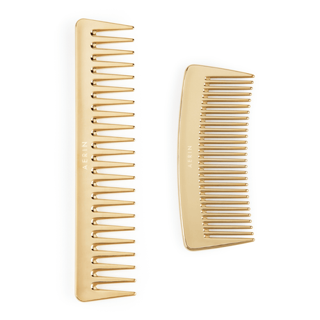 AERIN Large Gold Comb | Wide-Toothed Hair Comb in Gold Color at Fig Linens and Home 2