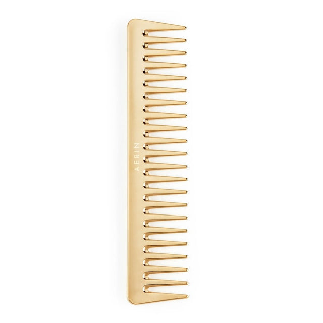 AERIN Large Gold Comb | Wide-Toothed Hair Comb in Gold Color at Fig Linens and Home 1