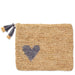 Large Heart Raffia Zip-Pouch in Denim Blue by AERIN at Fig Linens and Home