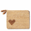 Large Heart Raffia Zip-Pouch in Natural by AERIN at Fig Linens and Home