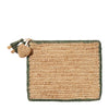 Large Raffia Pouch with Sage Green Border by AERIN at Fig Linens and Home