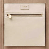 Leather Mini Weekender Bag in Ecru by AERIN at Fig Linens and Home - Zipper Pouch