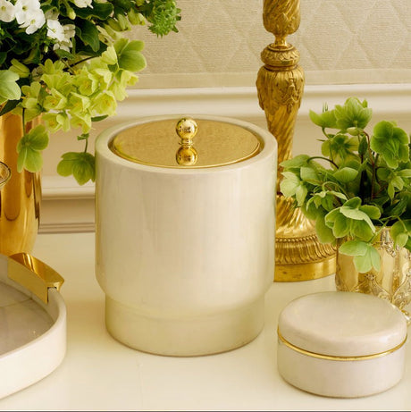 Livio Parchment Ice Bucket by AERIN at Fig Linens and Home 2