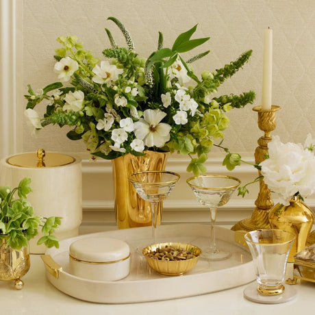 Livio Parchment Serving Tray by AERIN at Fig Linens and Home - Lifestyle 4
