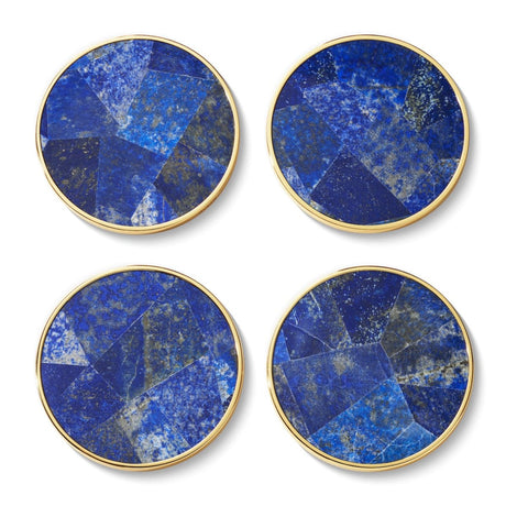 Lucas Mosaic Coasters in Lapis Blue | AERIN at Fig Linens and Home 3