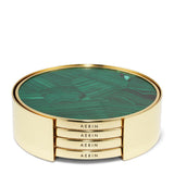 Lucas Malachite Mosaic Coaster Set of 4 by AERIN at Fig Linens and Home 3