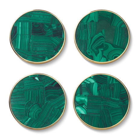 Lucas Malachite Mosaic Coaster Set of 4 by AERIN at Fig Linens and Home 2