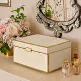 AERIN Luxe Shagreen Jewelry Box in Cream | Luxury Jewelry Box at Fig Linens and Home - Lifestyle 2