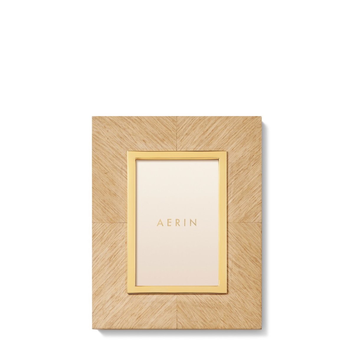 AERIN Marcello Frame 4x6 in Oak Marquetry | Wood Photo Frame at Fig Linens and Home - View 2