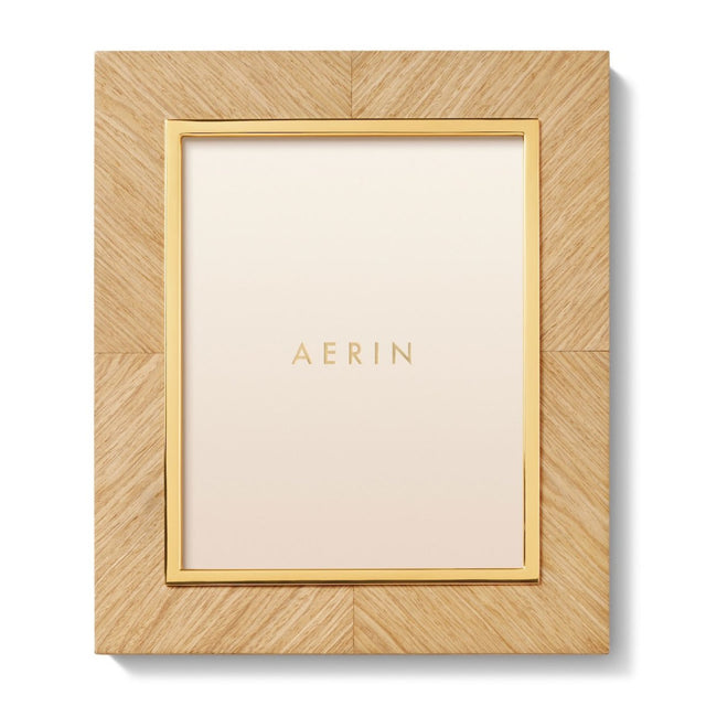 AERIN Marcello Frame 8x10 in Oak | Art Deco Marquetry Photo Frame at Fig Linens and Home - Front