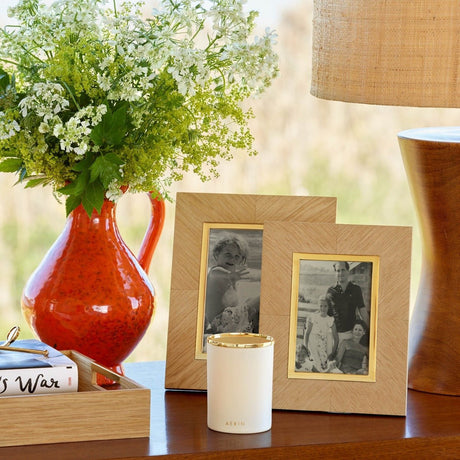 AERIN Marcello Frame 8x10 in Oak | Art Deco Marquetry Photo Frame at Fig Linens and Home - Lifestyle