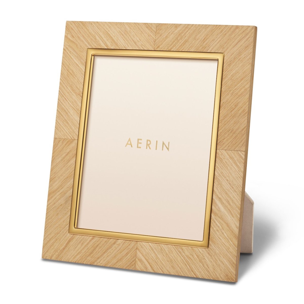AERIN Marcello Frame 8x10 in Oak | Art Deco Marquetry Photo Frame at Fig Linens and Home - Angle