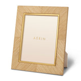 AERIN Marcello Frame 8x10 in Oak | Art Deco Marquetry Photo Frame at Fig Linens and Home - Angle