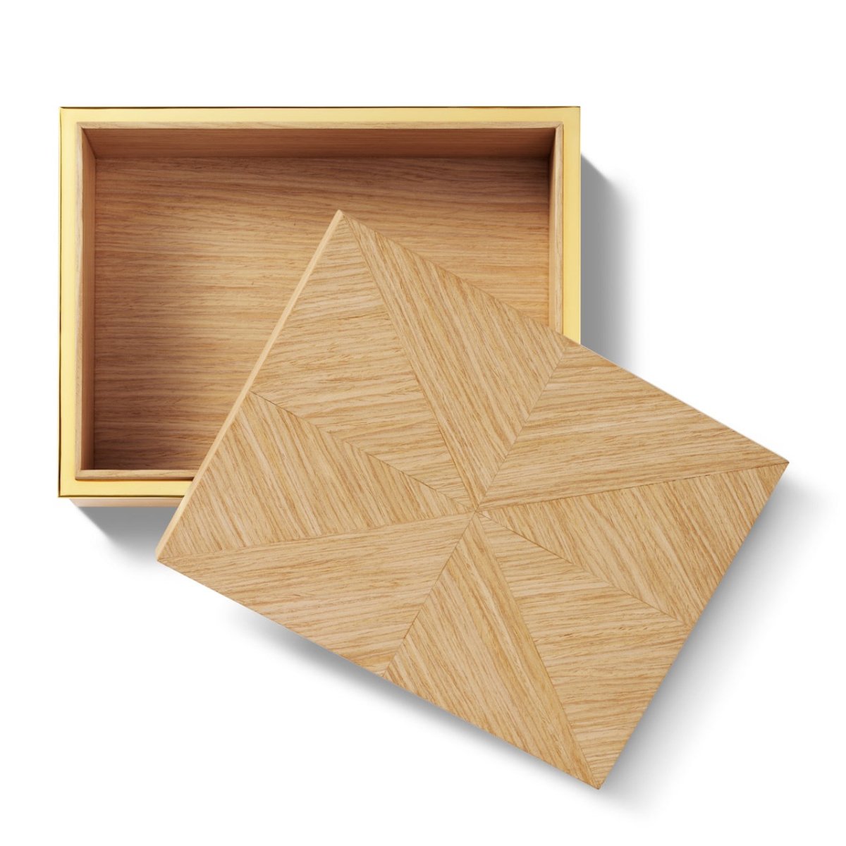 Marcello Large Box in Oak by AERIN at Fig Linens and Home - View of Open Lid