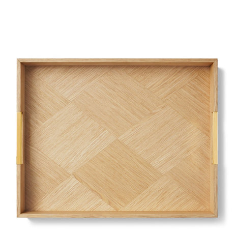 Marcello Large Tray in Oak by AERIN at Fig Linens and Home | Marquetry Design 2