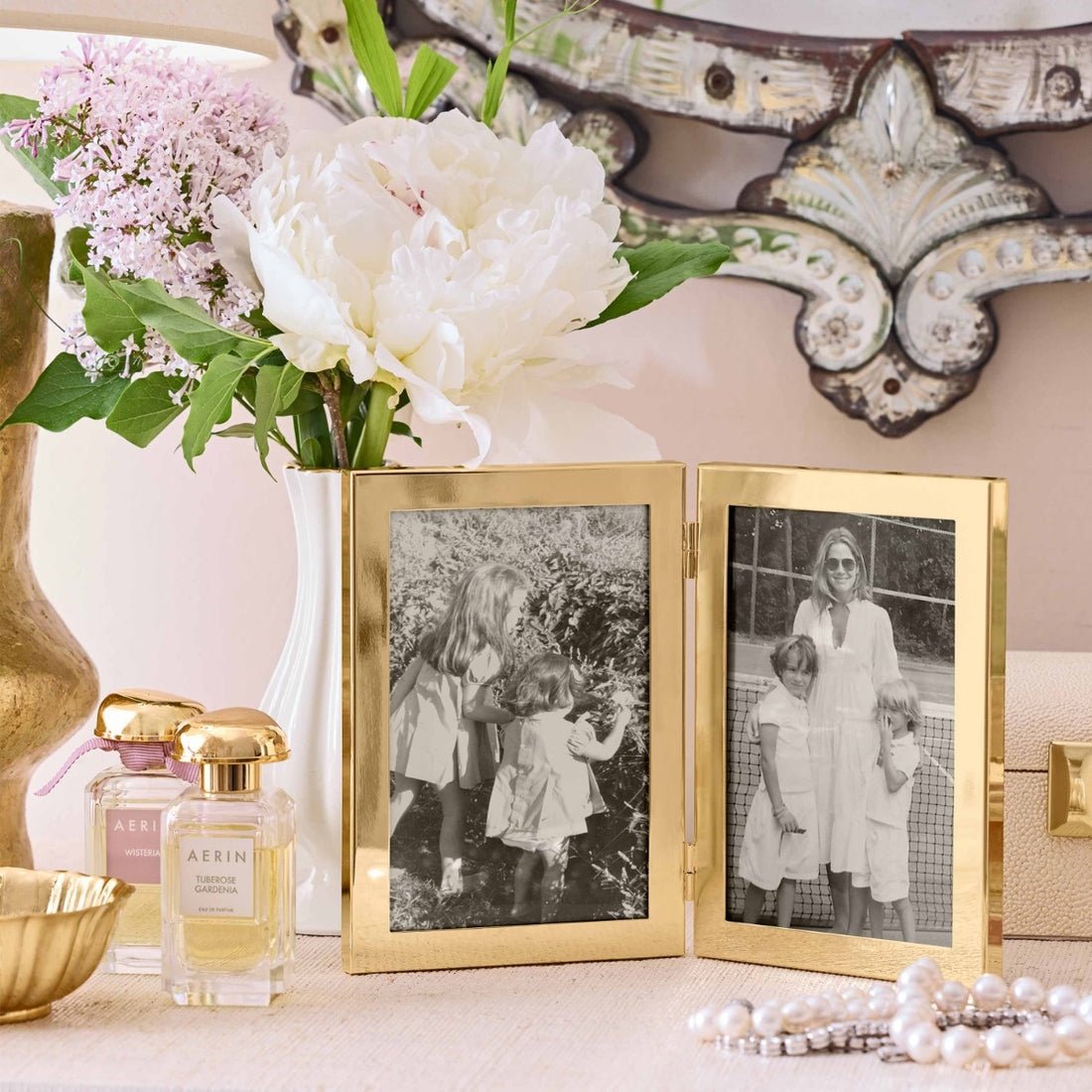 Martin Double Frame 4x6 by AERIN - Lifestyle at Fig Linens and Home