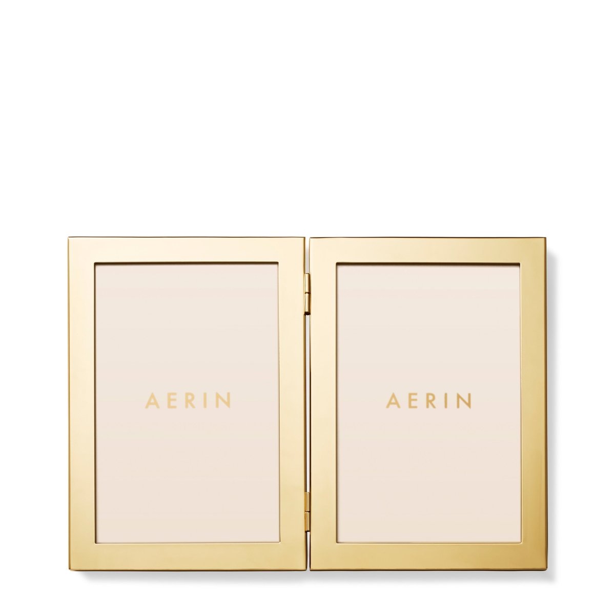 Martin Gold-Finish Double Frame 4x6 | AERIN Photo Frames at Fig Linens and Home - View 2