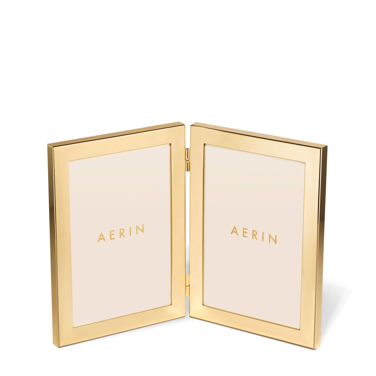 Martin Gold-Finish Double Frame 4x6 | AERIN Photo Frames at Fig Linens and Home - View 1