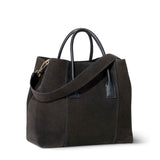Mini Weekender in Dark Gray Suede by AERIN at Fig Linens and Home 2