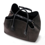 Mini Weekender in Dark Gray Suede by AERIN at Fig Linens and Home 3
