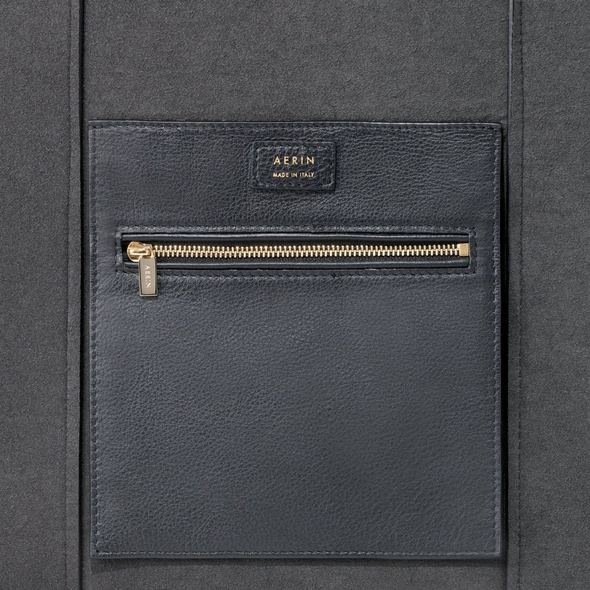 Mini Weekender in Dark Gray Suede by AERIN at Fig Linens and Home 4