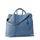 Mini Weekender in Denim Blue Suede by AERIN at Fig Linens and Home 2